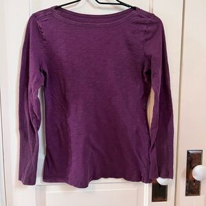 GAP Long-Sleeve Boatneck Top - Purple